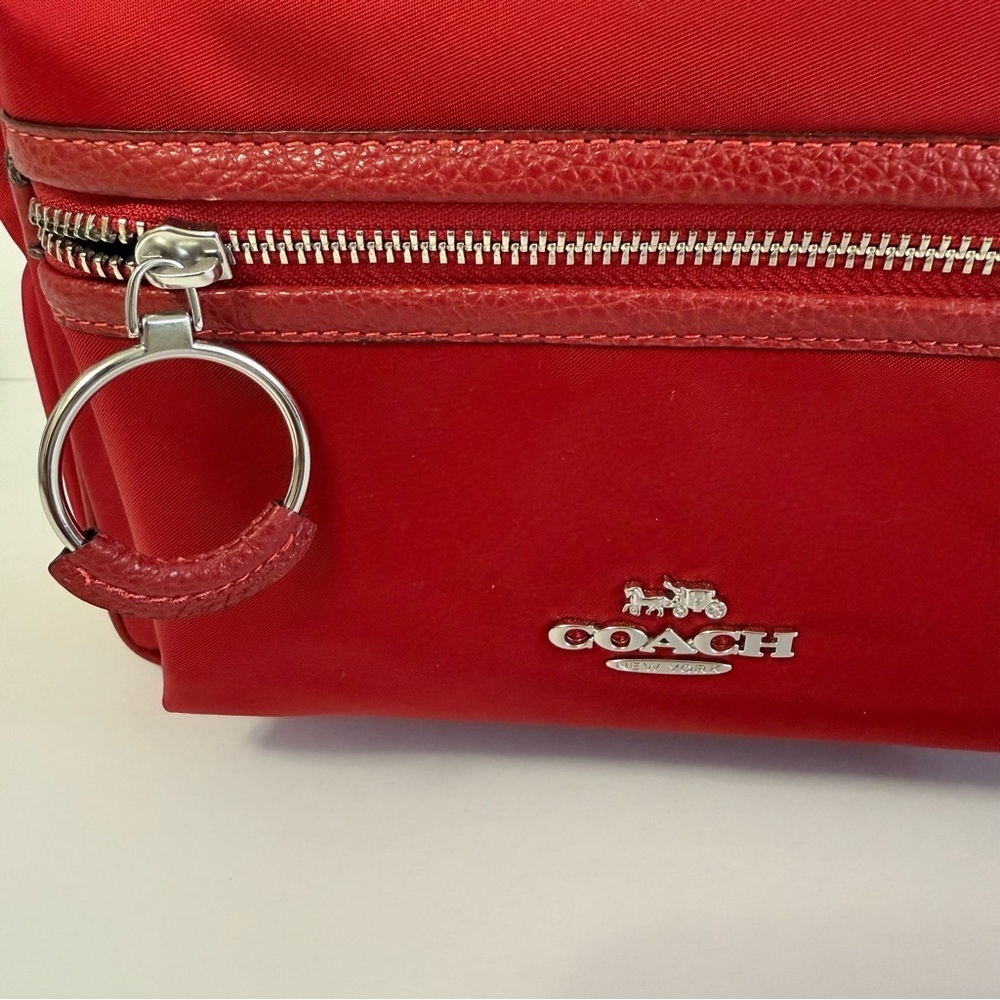 NWT Coach Red Nylon Backpack Minimalist Preppy Academia Designer School Bag - Picture 2 of 13